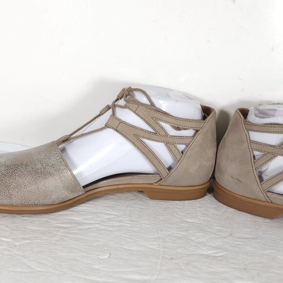 Paul Green Women's Morea US 8,5 Uk 6 Leather Metallic Taupe Lace-Up Sandals - Picture 7 of 15